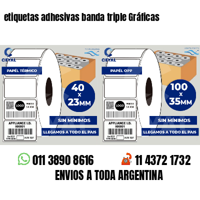 etiquetas adhesivas banda triple Gráficas