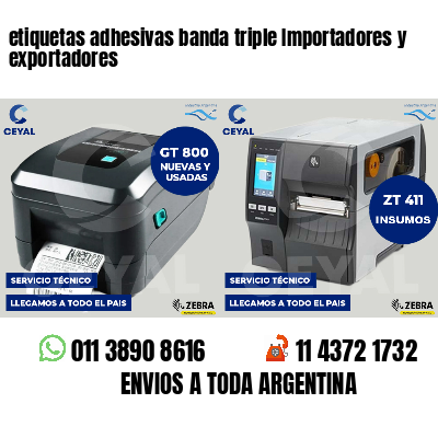 etiquetas adhesivas banda triple Importadores y exportadores