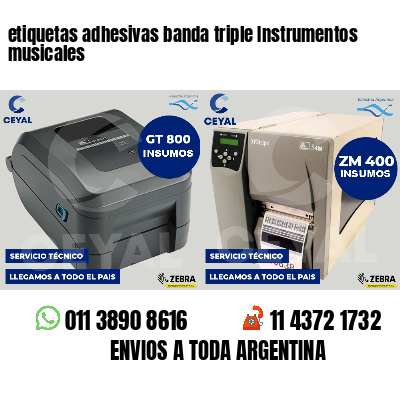 etiquetas adhesivas banda triple Instrumentos musicales
