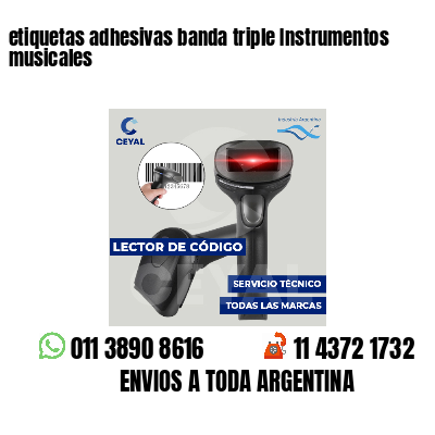 etiquetas adhesivas banda triple Instrumentos musicales