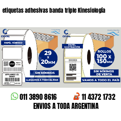 etiquetas adhesivas banda triple Kinesiología