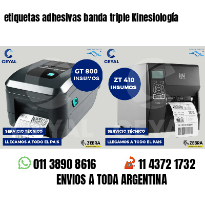 etiquetas adhesivas banda triple Kinesiología