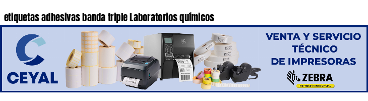 etiquetas adhesivas banda triple Laboratorios químicos