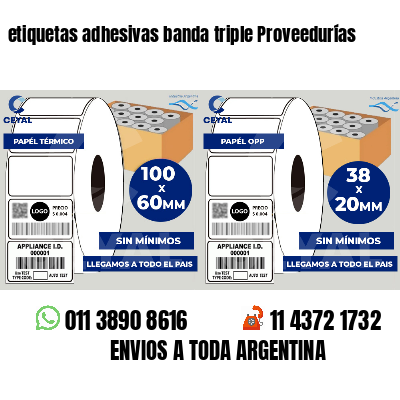 etiquetas adhesivas banda triple Proveedurías