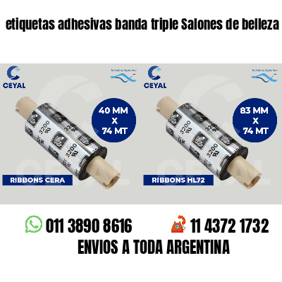 etiquetas adhesivas banda triple Salones de belleza