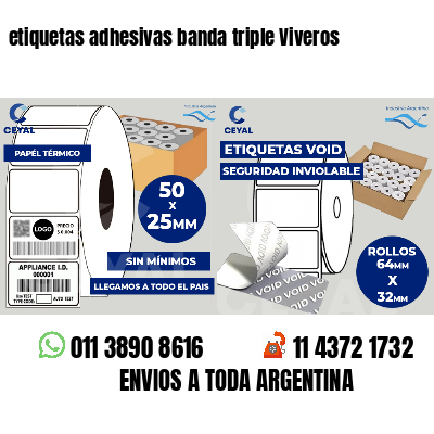 etiquetas adhesivas banda triple Viveros