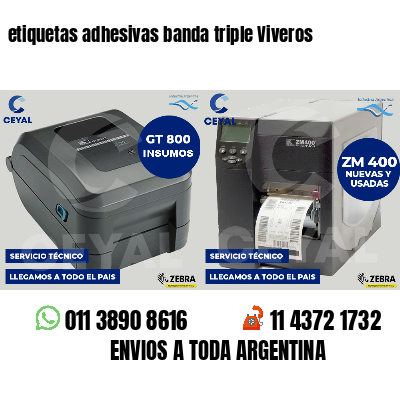 etiquetas adhesivas banda triple Viveros