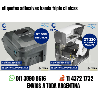 etiquetas adhesivas banda triple clinicas