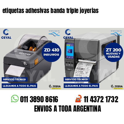 etiquetas adhesivas banda triple joyerias