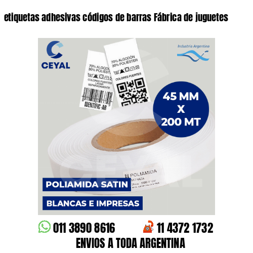 etiquetas adhesivas códigos de barras Fábrica de juguetes