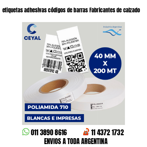 etiquetas adhesivas códigos de barras Fabricantes de calzado