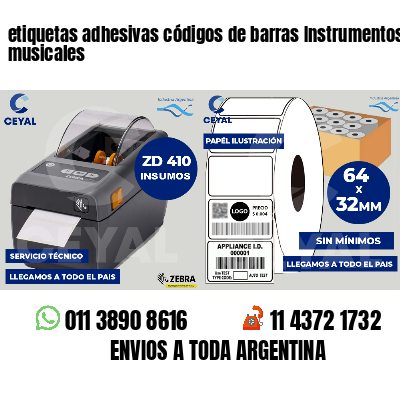 etiquetas adhesivas códigos de barras Instrumentos musicales