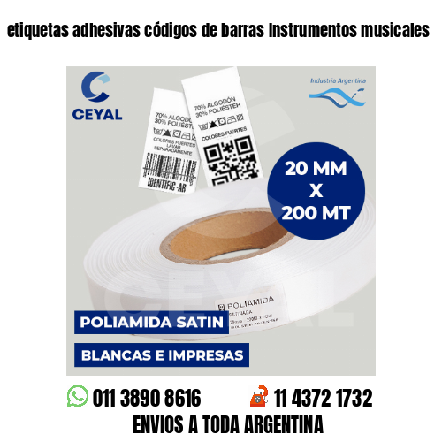 etiquetas adhesivas códigos de barras Instrumentos musicales