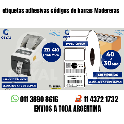 etiquetas adhesivas códigos de barras Madereras