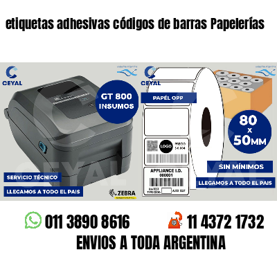 etiquetas adhesivas códigos de barras Papelerías