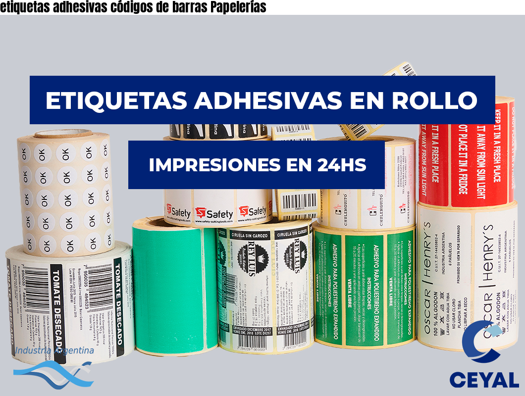 etiquetas adhesivas códigos de barras Papelerías