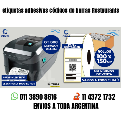 etiquetas adhesivas códigos de barras Restaurants