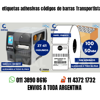 etiquetas adhesivas códigos de barras Transportistas