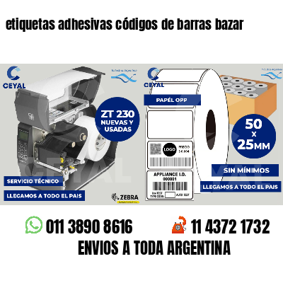 etiquetas adhesivas códigos de barras bazar