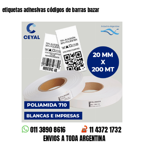 etiquetas adhesivas códigos de barras bazar