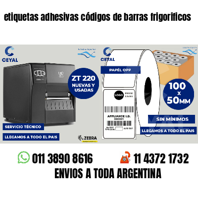 etiquetas adhesivas códigos de barras frigorificos