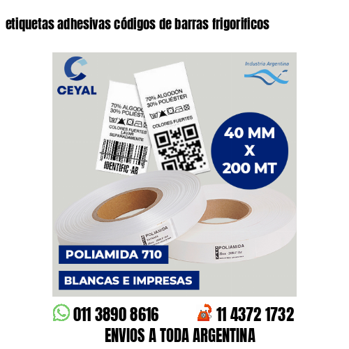 etiquetas adhesivas códigos de barras frigorificos