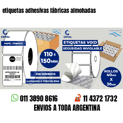 etiquetas adhesivas fábricas almohadas