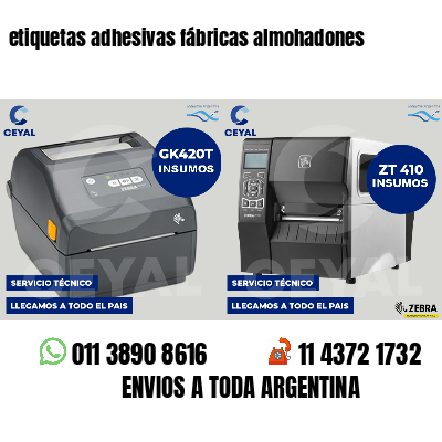 etiquetas adhesivas fábricas almohadones