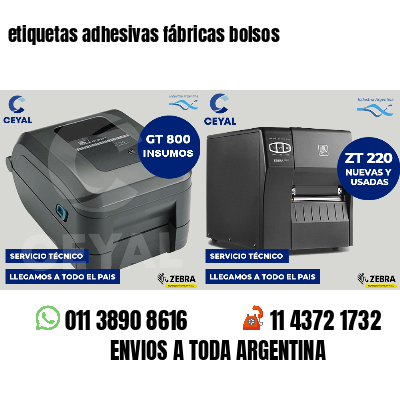 etiquetas adhesivas fábricas bolsos