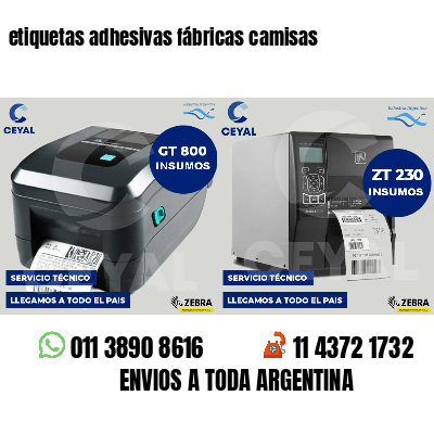 etiquetas adhesivas fábricas camisas