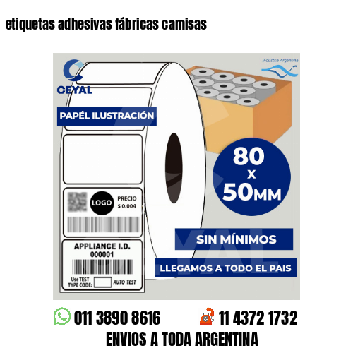 etiquetas adhesivas fábricas camisas