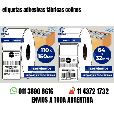 etiquetas adhesivas fábricas cojines