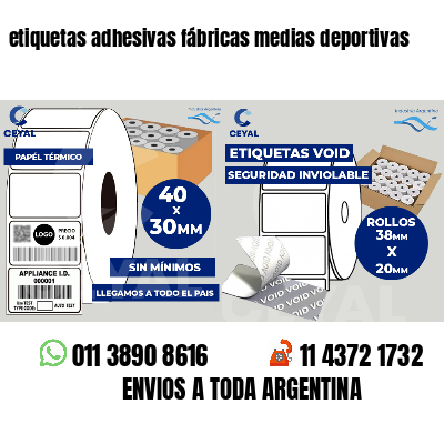 etiquetas adhesivas fábricas medias deportivas