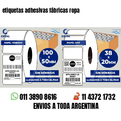 etiquetas adhesivas fábricas ropa