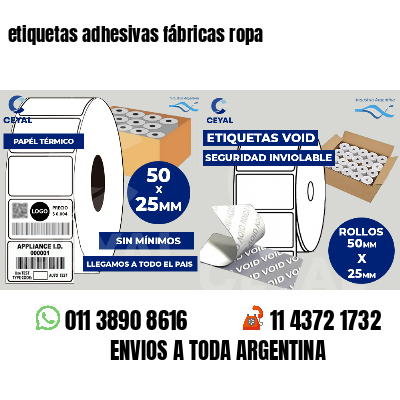 etiquetas adhesivas fábricas ropa