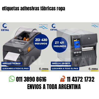 etiquetas adhesivas fábricas ropa