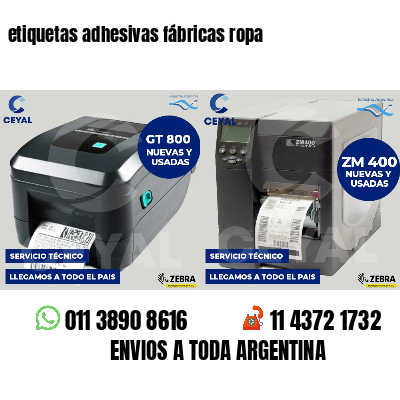 etiquetas adhesivas fábricas ropa