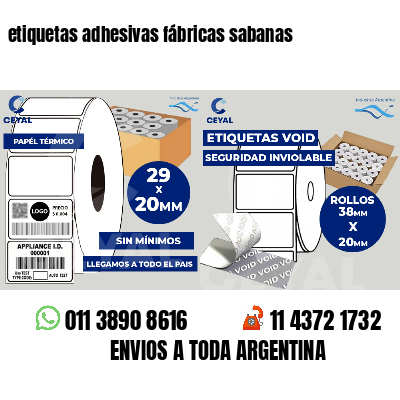 etiquetas adhesivas fábricas sabanas