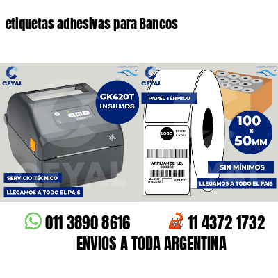 etiquetas adhesivas para Bancos