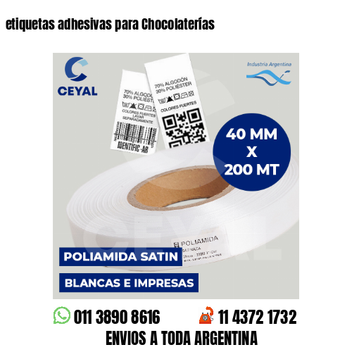 etiquetas adhesivas para Chocolaterías