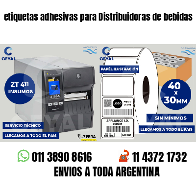 etiquetas adhesivas para Distribuidoras de bebidas