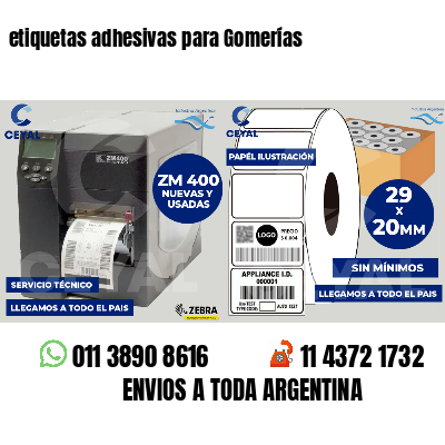 etiquetas adhesivas para Gomerías