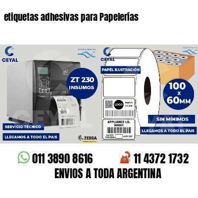 etiquetas adhesivas para Papelerías