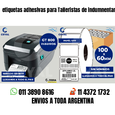 etiquetas adhesivas para Talleristas de indumnentaria