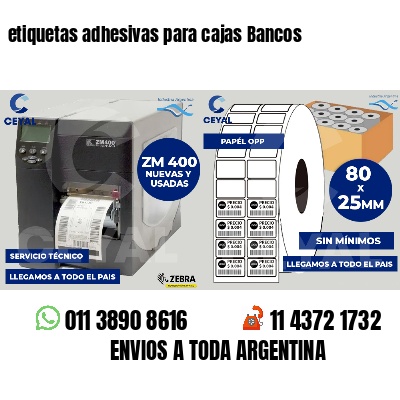 etiquetas adhesivas para cajas Bancos