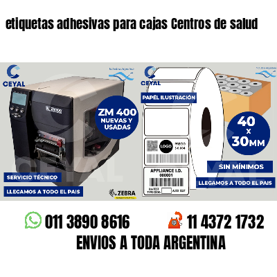 etiquetas adhesivas para cajas Centros de salud