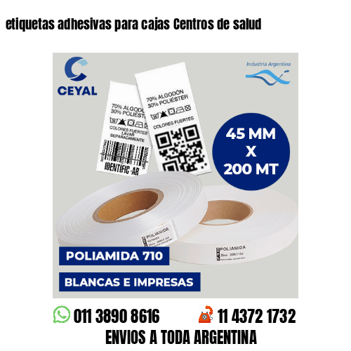 etiquetas adhesivas para cajas Centros de salud