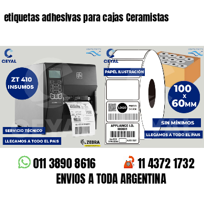 etiquetas adhesivas para cajas Ceramistas