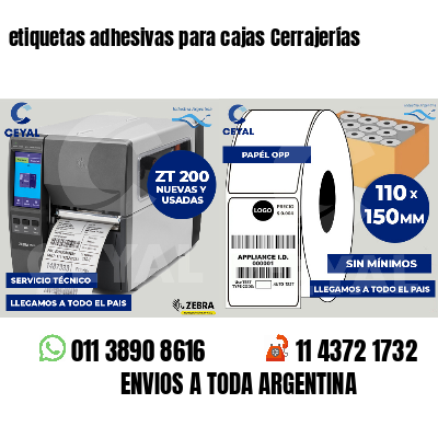 etiquetas adhesivas para cajas Cerrajerías