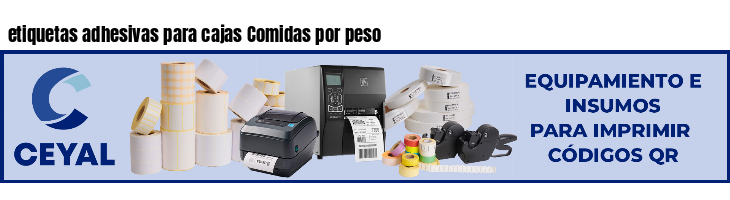 etiquetas adhesivas para cajas Comidas por peso